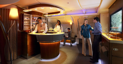 Emirates Business and First Class Lounge on the A380  Picture: Emirates